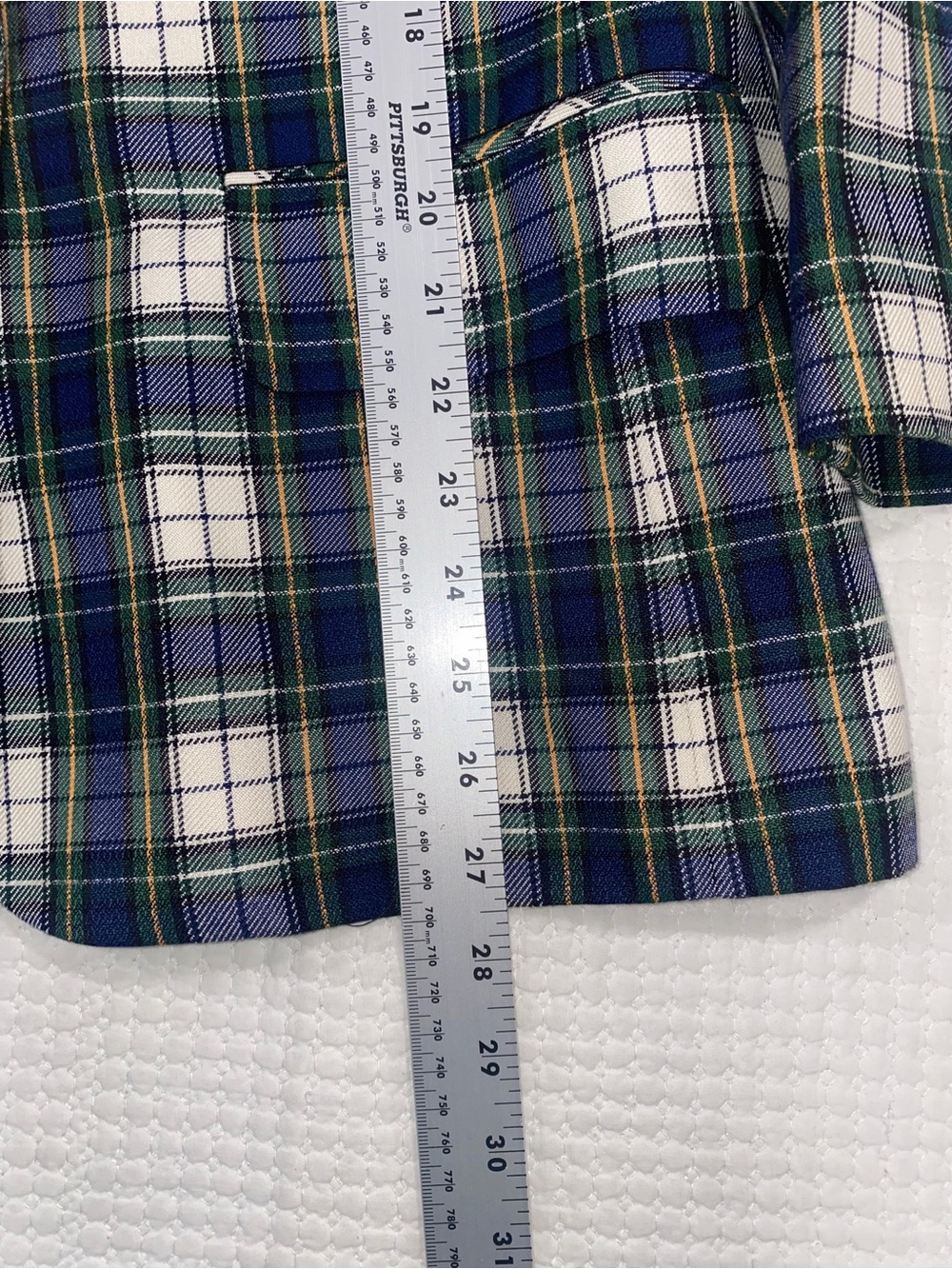 JH Collectibles Plaid Blazer Women Petite 4 Blue Green Tartan Preppy‎ Vintage - Picture 9 of 11
